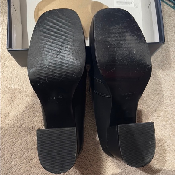 Nine West Chic Black Platform Boots with Gold Buckle - Picture 5 of 5